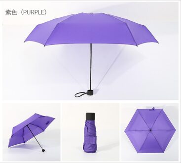 Mini Pocket Paraplu Vrouwen Uv Vouwen Kleine Paraplu 180G Regen Vrouwen Waterdichte Mannen Parasol Handig Meisjes Reizen paars