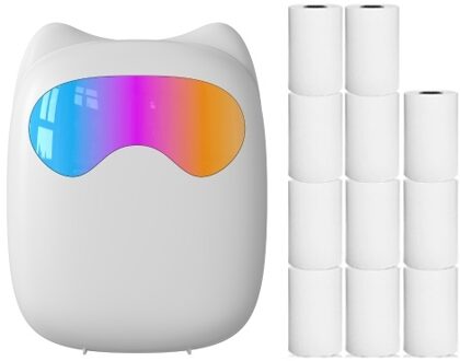 Mini Pocket Thermal Instant Photo Printer Label Maker Machine BT Wireless Connect - with 11 Paper Roll (57x25mm)