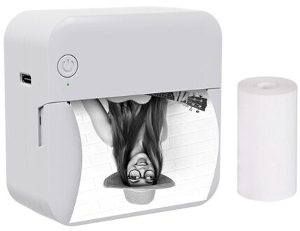 Mini Pocket Thermal Printer Multifunction Portable Sticker Maker with 1 Paper Roll 57mm Compatible