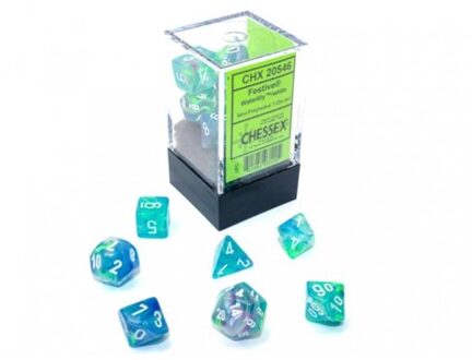 Mini Polydice Dobbelsteen Set Blauw (7 stuks)