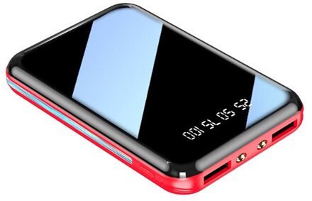 Mini Power Bank 12000Mah Usb Opladen Draagbare Oplader Externe Batterij Voor Xiaomi Mi 8 Iphone 11 Pro Samsung s8 Poverbank plein rood