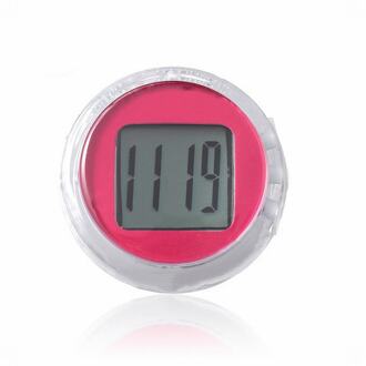 Mini Precisie Motorfiets Klok Waterdichte Compact Mount Adhesive Horloge rood
