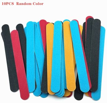 Mini Professionele Schuren Hout Nail Art Bestanden 180/240 Schuurpapier Grit Manicure Tips Nail Art Decoraties Tool Accessoires 10Pcs 10stk willekeurig kleur