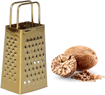 Mini rasp - goud - RVS - kleine rasp - keukenrasp - handrasp - 4-zijdig