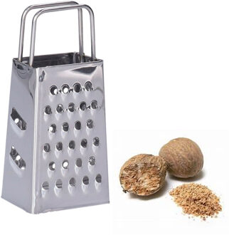 Mini rasp - zilver - RVS - kleine rasp - keukenrasp - handrasp - 4-zijdig