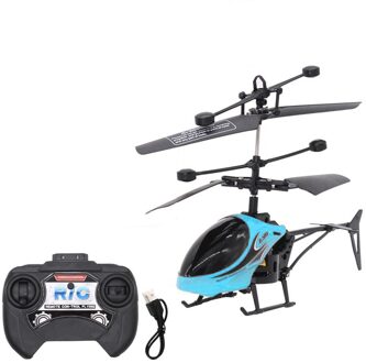 Mini Rc Helicopter Infrarood Rc Model Inductie Afstandsbediening Speelgoed Drohne 2CH Gyro Rc Drone Vliegen Speelgoed Voor Kinderen Blauw
