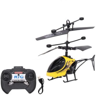 Mini Rc Helicopter Infrarood Rc Model Inductie Afstandsbediening Speelgoed Drohne 2CH Gyro Rc Drone Vliegen Speelgoed Voor Kinderen geel