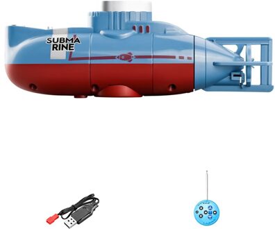 Mini Rc Submarine 6 Kanaals Afstandsbediening Boot Waterdicht Duiken Speelgoed Simulatie Model Cadeau Voor Kinderen Blauw