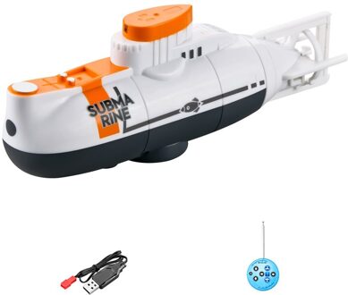 Mini Rc Submarine 6 Kanaals Afstandsbediening Boot Waterdicht Duiken Speelgoed Simulatie Model Cadeau Voor Kinderen wit