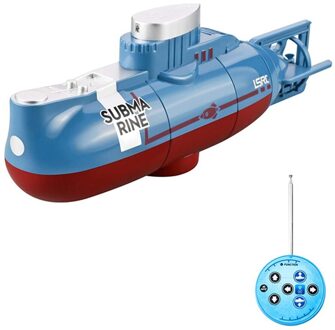 Mini Rc Submarine Model Afstandsbediening Boot Waterdicht Duiken Afstandsbediening Boot Simulatie Speelgoed Kid blauw