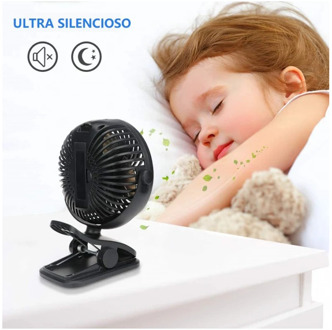 MINI Rechargeable Portable fan with battery clamp 2 colors 3 speed high speed light Base