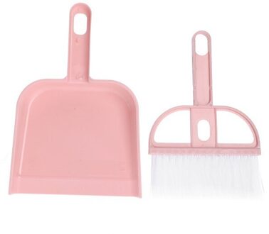 Mini Reinigingsborstel Duurzaam Toetsenbord Desktop Sweep Borstel Twee Stuk Met Kleine Bezem Stof Tuin Thuis Tool Accessoires roze 1reeks