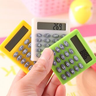 Mini Rekenmachine 8-Cijferig Display Zakformaat Calculator Batterij Aangedreven Willekeurige Kleur Voor Kinderen Scholieren Kantoorbenodigdheden