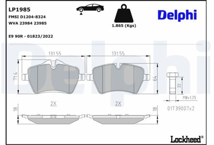 Mini Remblokkenset, schijfrem LP1985