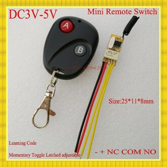 Mini Remote Schakelaar 3 V 3.3 V 3.6 V 3.7 V 4.5 V 5 V Micro Draadloze relais Schakelaar GEEN COM NC Kleine Relais Ontvanger Zender Deurslot