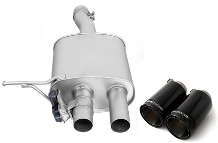 Mini Remus uitlaat passend voor Mini Cooper S F56 3-drs 2014-2018 - Black Chrome 755214097002698CBR