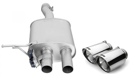 Mini Remus uitlaat passend voor Mini Cooper S F56 3-drs 2014-2018 - Chroom / Schuin 755214097002670SGR
