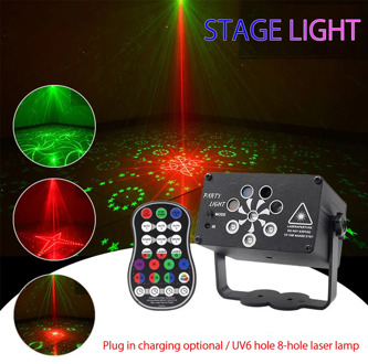 Mini RGB Disco Light USB Rechargeable 240 Patterns Lighting DJ LED Laser Stage Projector Wedding Birthday Party Club Lamp Lights