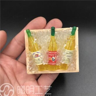 Mini Rode Wijn Ornamenten Koelkast Stickers Schieten Props Wijn Flessen Houten Frame Creatieve Europese Koelkast Sticker