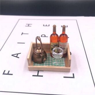 Mini Rode Wijn Ornamenten Koelkast Stickers Schieten Props Wijn Flessen Houten Frame Creatieve Europese Koelkast Sticker