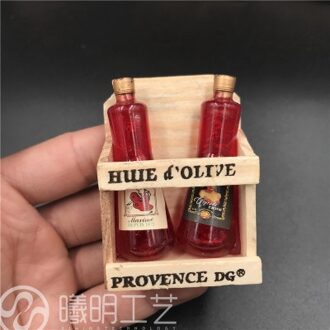 Mini Rode Wijn Ornamenten Koelkast Stickers Schieten Props Wijn Flessen Houten Frame Creatieve Europese Koelkast Sticker