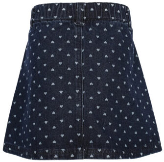 Mini rokje dark denim hearts voor meisjes in de kleur - maat 104 Blauw