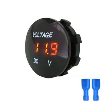 Mini Ronde Waterdichte Motorboot Motorfiets DC5V-48V Led Panel Digitale Voltmeter Tester Monitor Display Voltmeter oranje