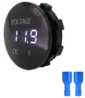 Mini Ronde Waterdichte Motorboot Motorfiets DC5V-48V Led Panel Digitale Voltmeter Tester Monitor Display Voltmeter wit