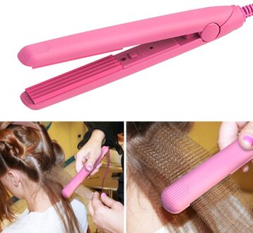 Mini Roze Keramische Elektronische Stijltang Iron Chapinha Rechttrekken Gegolfd Ijzers Haar Crimper Styling Gereedschap 100 ~ 240 V