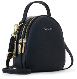 Mini Rugzak Vrouwen Casual Pu Lederen Schoudertas Voor Tienermeisjes Multifunctionele Kleine Vrouwelijke Dames School Rugzak Mochila zwart