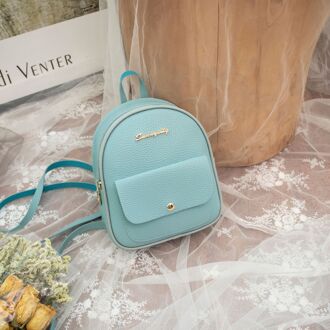 Mini Rugzak Vrouwen Pu Lederen Schoudertas Voor Tienermeisjes Kinderen Multifunctionele Kleine Bagpack Vrouwelijke Dames School Rugzak Blauw