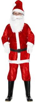 Mini Santa kostuum velours Rood - Zalm