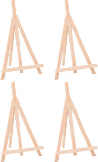Mini schildersezel - 4x - 14 x 27 cm - Ezel - Fotolijst/fotoframe - DIY hobbymateriaal/knutselmateri