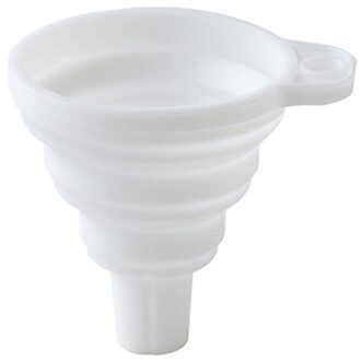 Mini Siliconen Inklapbare Opvouwbare Keuken Trechter Hopper Praktische Tool Multi-Functie Vouwen Telescopische Trechter Keuken Gereedschap wit