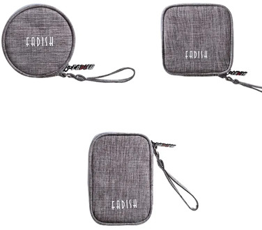 Mini Size Portable Earphone / USB Charging Cable Packing Organizer Ultra Light Nylon Shockproof Zipper Travel Packing Pouch