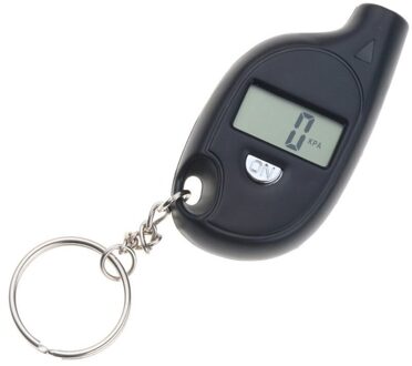 Mini Sleutelhanger Stijl Bandenspanningsmeter Digitale Lcd Display Auto Bandenspanning Tester Meter Auto Motorfiets Band Monitor zwart