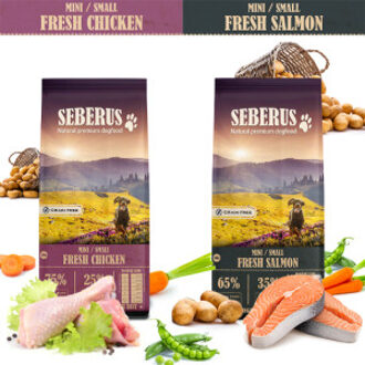 Mini/Small hondenvoer probeerpakket 3 kg Mini/Small Fresh Salmon + 3 kg Mini/Small Fresh Chicken