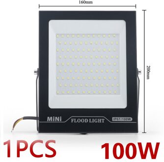 Mini Spot Light 200W 220V Schijnwerper Led Gehard Glas Waterdicht IP67 Dunste Flood Lamp Voor Vierkante 10W 20W 30W 50W 100W 100W 1stk / warm wit
