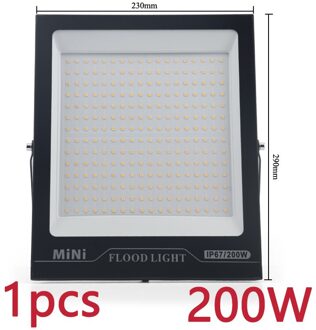 Mini Spot Light 200W 220V Schijnwerper Led Gehard Glas Waterdicht IP67 Dunste Flood Lamp Voor Vierkante 10W 20W 30W 50W 100W 200W 1stk / warm wit