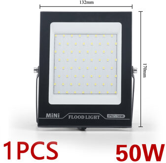 Mini Spot Light 200W 220V Schijnwerper Led Gehard Glas Waterdicht IP67 Dunste Flood Lamp Voor Vierkante 10W 20W 30W 50W 100W 50W 1stk / warm wit