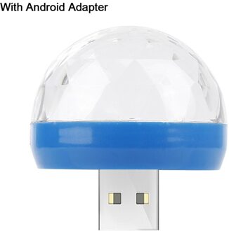 Mini Stage Light Android Usb Roterende Podium Licht Telefoon Magische Bal Kerst Familie Party Podium Verlichting Dj Licht Disco Ball Android blauw