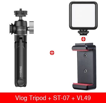 Mini Statief Uitschuifbare Dual Cold Shoe Balhoofd Statief Met 360 Graden Bal Hoofd Koude Schoen Voor Camera Iphone Android monopod Dslr U-Vlog w VL49 ST-07