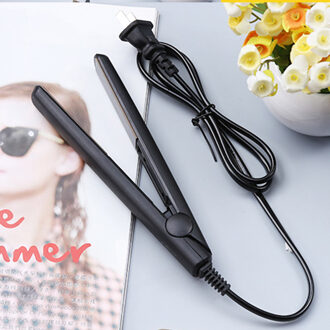 Mini Stijltang Kerstcadeau Voor Je Meisje Vriend Keramische Toermalijn Ionische Flat Iron Hair Rechtzetten Tool Mini Fer Een li HI-ZFJ03Black / EU