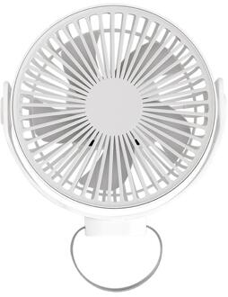 Mini Stille 4-Speed Fan Desktop Fan Usb Stille Desktop Fan Verstelbare Hoek Oplaadbare Kleine Ventilator Desktop Fan Kantoor studie wit