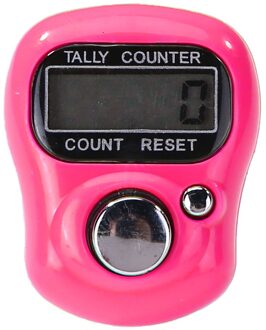 Mini Stitch Marker En Rij Vinger Teller Lcd Elektronische Digitale Telapparaat Voor Naaien Breien Weave Tool 1Pcs Roze