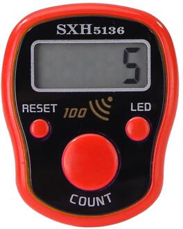 Mini Stitch Marker Rij Vinger Teller Lcd Elektrische Digitale Display Met Led Licht Voor Boeddha Bid Naaien Breien Weave Tool rood