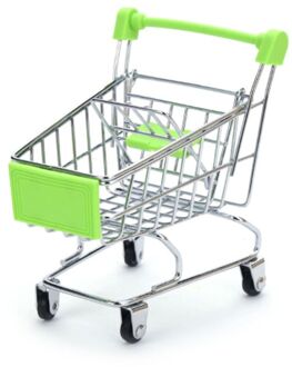 Mini Supermarkt Hand Trolley Shopping Utility Winkelwagen Opslag Mand Pretend Kids Lxac groen