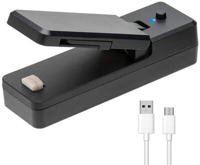 Mini Tas Sealer-2In1 Draagbare Dichtlassen Oplaadbare Handheld Vacuüm Dichtlassen & Cutter Voor Plastic Zak Opslag Voedsel zwart