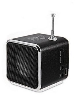 Mini TD-V26 Aluminium Radio Fm Ontvanger Sd Tf Usb Play Stereo Altavoz Speaker Draagbare Fm Radio Draadloze Subwoofer Kleine Luidspreker zwart