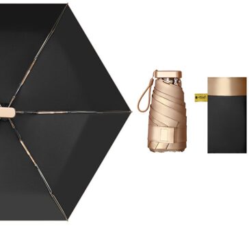 Mini Telefoon Paraplu Titanium Golden Super Uv Bescherming Reizen Parasol Mini Parasol Outdoor Pocket Paraplu Vrouwen Draagbare zwart